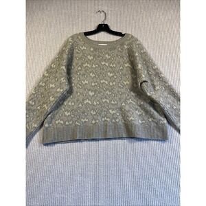 Athleta Sweater Women's 2X Merino Wool Nylon Blend Gray Pullover Round Neck